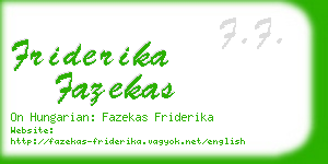 friderika fazekas business card